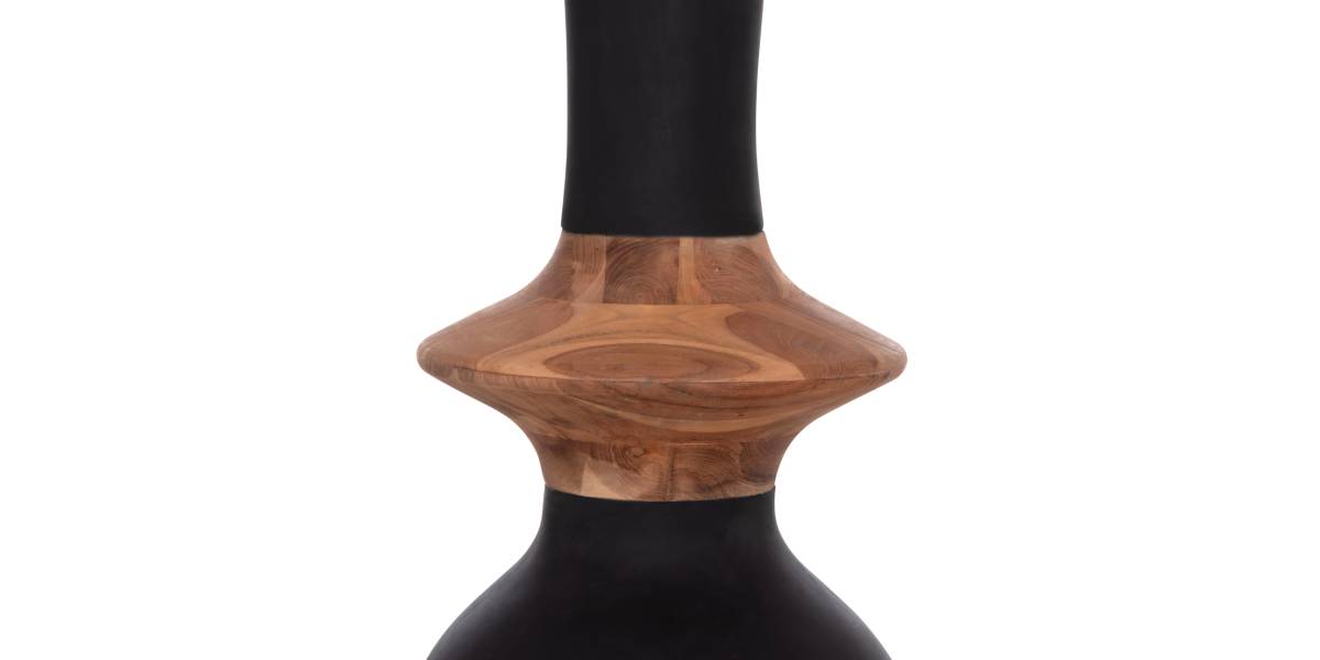 ΔΙΑΚΟΣΜΗΤΙΚΟ ΒΑΖΟ ΔΑΠΕΔΟΥ NEBULA HM4660.01M FIBER CEMENT ΜΑΥΡΟ--ΞΥΛΟ ΤΕΑΚ Φ45x148Υεκ