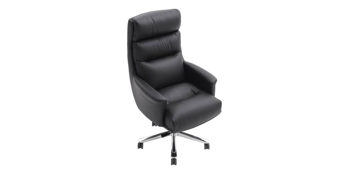 Καρέκλα γραφείου διευθυντή Nagal pakoworld PU σε μαύρη απόχρωση 71x73x117-123εκ