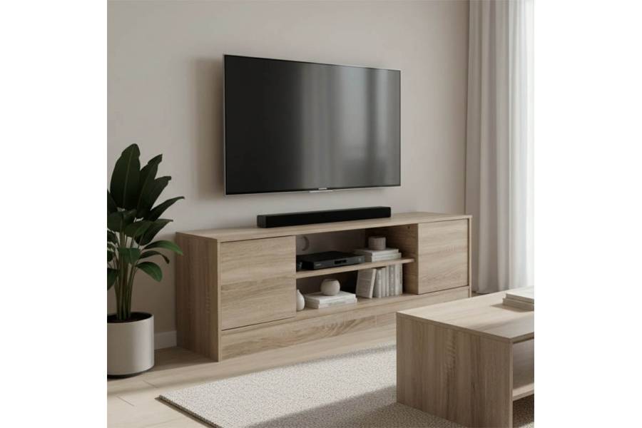 Έπιπλο τηλεόρασης Sasa pakoworld σε sonoma απόχρωση 120x35x41.5εκ
