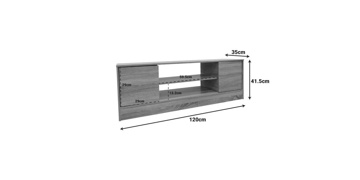 Έπιπλο τηλεόρασης Sasa pakoworld σε sonoma απόχρωση 120x35x41.5εκ