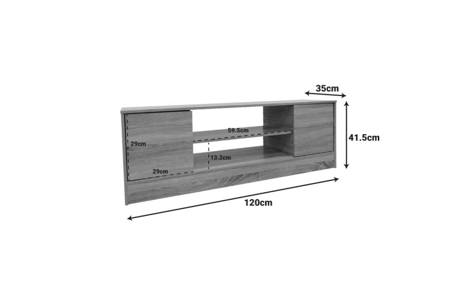 Έπιπλο τηλεόρασης Sasa pakoworld σε sonoma απόχρωση 120x35x41.5εκ