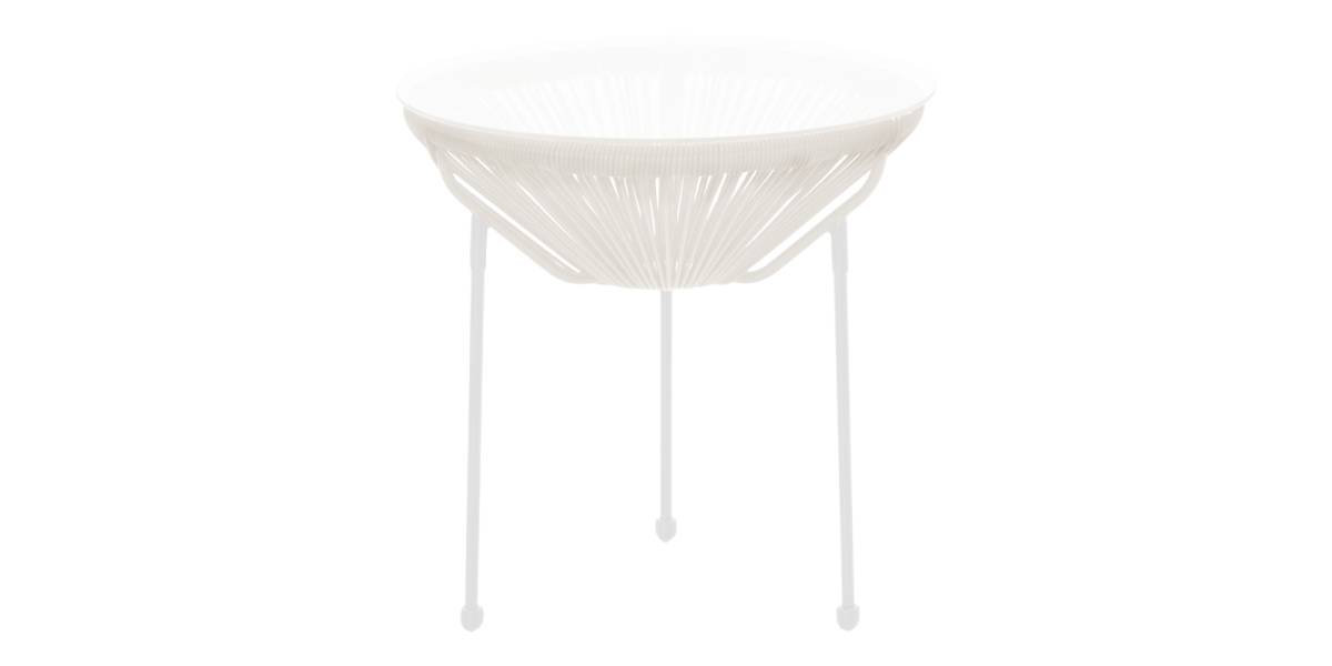 Τραπέζι Acapulco pakoworld μεταλλο-pe rattan σε λευκή απόχρωση Φ50x52εκ