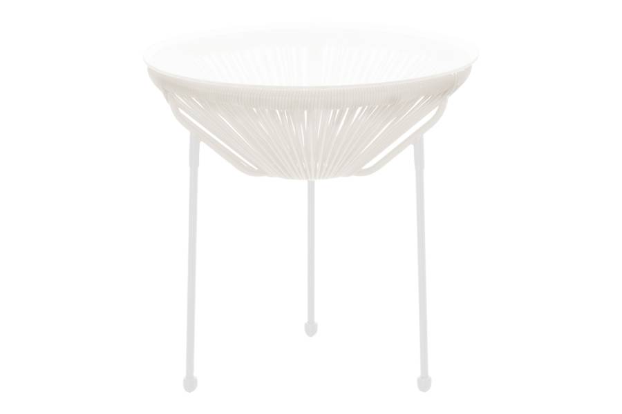 Τραπέζι Acapulco pakoworld μεταλλο-pe rattan σε λευκή απόχρωση Φ50x52εκ