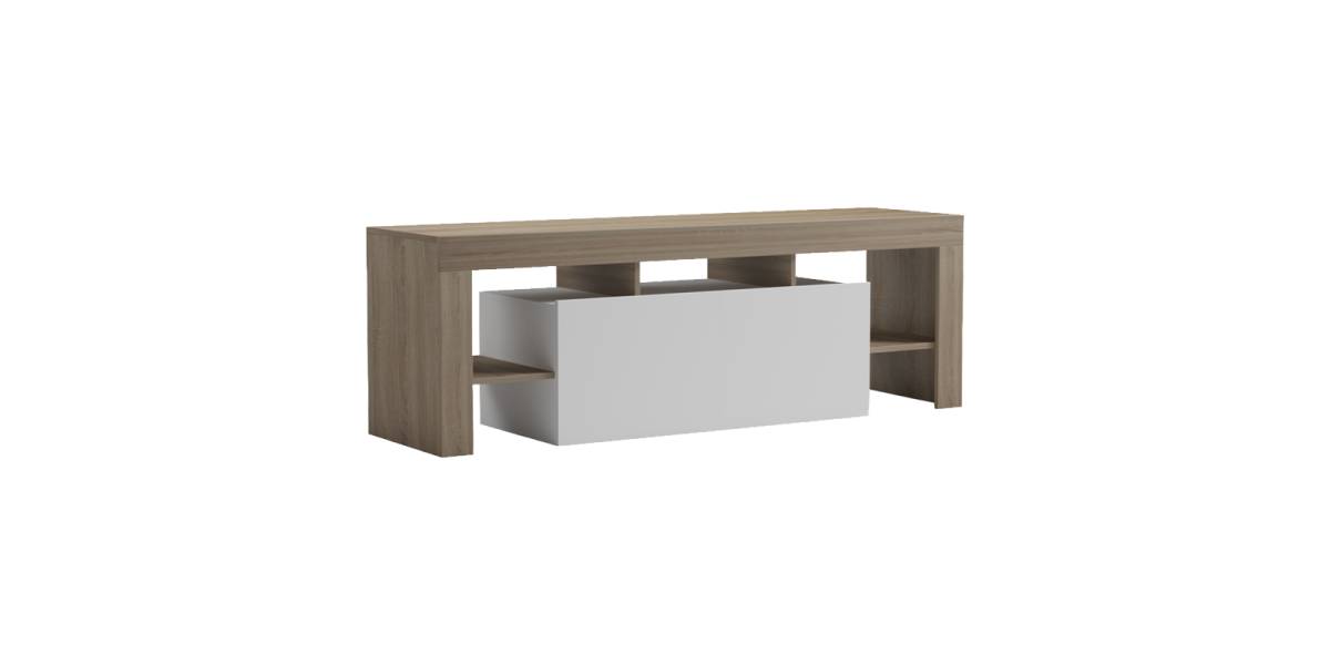 Έπιπλο τηλεόρασης Liner pakoworld sonoma-λευκό 150x40x50εκ