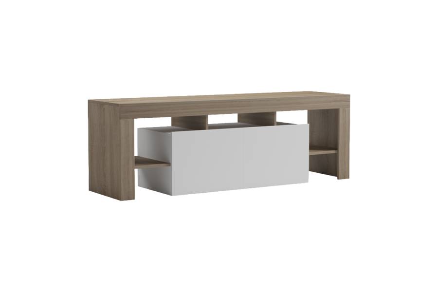 Έπιπλο τηλεόρασης Liner pakoworld sonoma-λευκό 150x40x50εκ