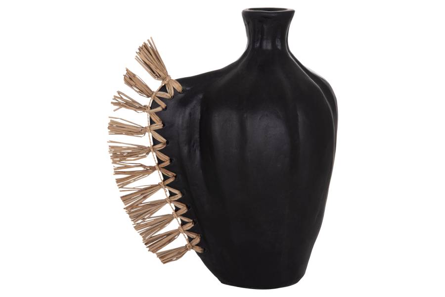 ΕΠΙΤΡΑΠΕΖΙΟ ΔΙΑΚΟΣΜΗΤΙΚΟ JEBB HM4689.01 ΜΑΥΡΗ ΤΕΡΑΚΟΤΑ & GRASS--32x15x33Υεκ.