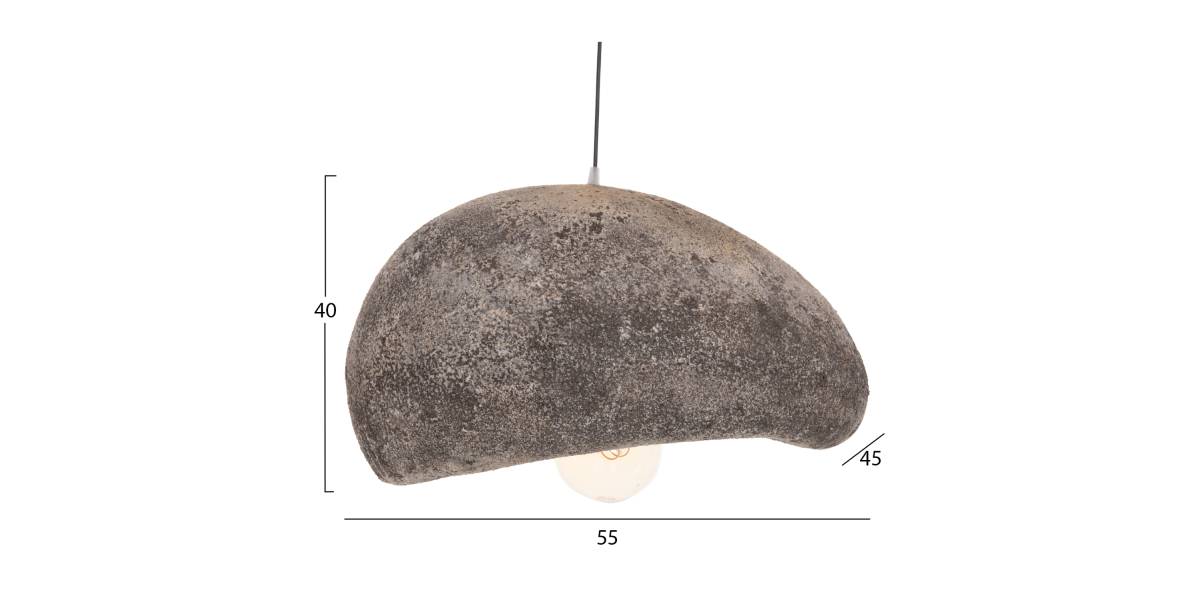 ΦΩΤΙΣΤΙΚΟ ΟΡΟΦΗΣ ΜΕ ΟΨΗ ΠΕΤΡΑΣ STONER (M) HM4418.04 ΓΚΡΙ--55x45x40Υεκ.