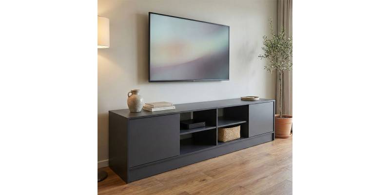 Έπιπλο τηλεόρασης Tivia pakoworld ανθρακί 180x35x41.5εκ
