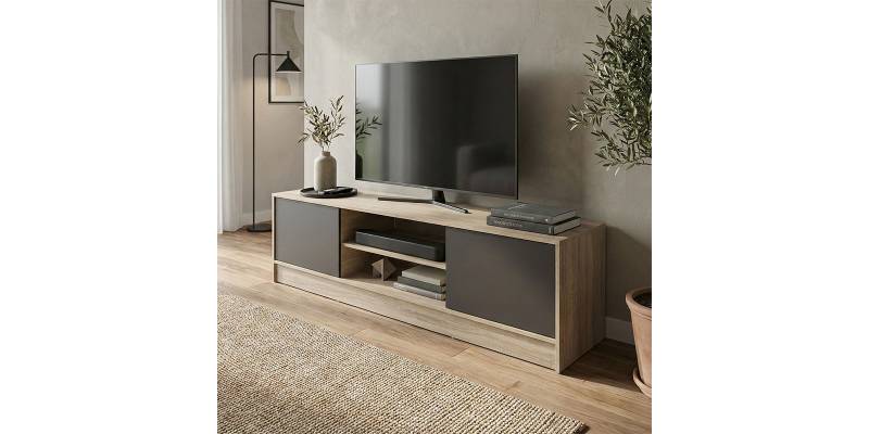 Έπιπλο τηλεόρασης Sasa pakoworld sonoma-ανθρακί 150x35x41.5εκ