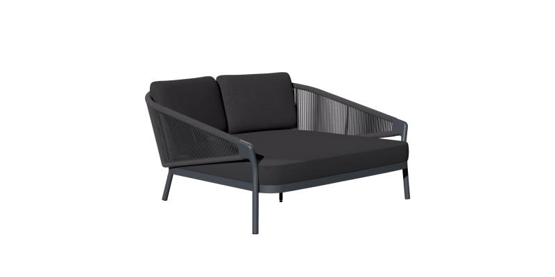 DAYBED ΣΕΙΡΑ XANTION ΗM6474.01 ΣΚΟΥΡΟ ΓΚΡΙ ΑΛΟΥΜΙΝΙΟ-ΣΧΟΙΝΙ-OLEFIN 157x147x88Υεκ