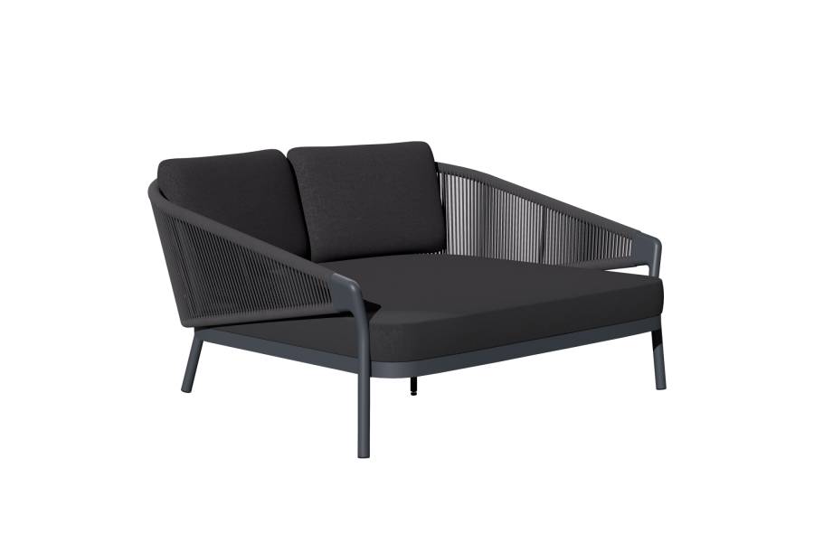 DAYBED ΣΕΙΡΑ XANTION ΗM6474.01 ΣΚΟΥΡΟ ΓΚΡΙ ΑΛΟΥΜΙΝΙΟ-ΣΧΟΙΝΙ-OLEFIN 157x147x88Υεκ