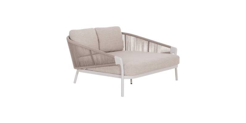 DAYBED ΣΕΙΡΑ XANTION HM6474.02 ΛΕΥΚΟ ΑΛΟΥΜΙΝΙΟ--ΣΧΟΙΝΙ--OLEFIN 157x147x88Υεκ