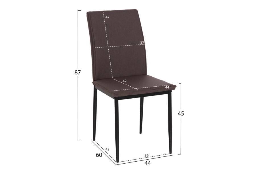 ΚΑΡΕΚΛΑ ΤΡΑΠΕΖΑΡΙΑΣ PERKY HM18347.03 ΚΑΦΕ ΥΦΑΣΜΑ-ΜΕΤΑΛ. ΠΟΔΙΑ ΜΑΥΡΑ 44x60x87Υεκ