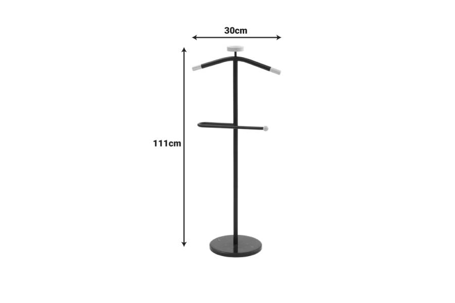 Καλόγερος ρούχων Jolma pakoworld μέταλλο-ξύλο σε μαύρη απόχρωση Φ30x111εκ