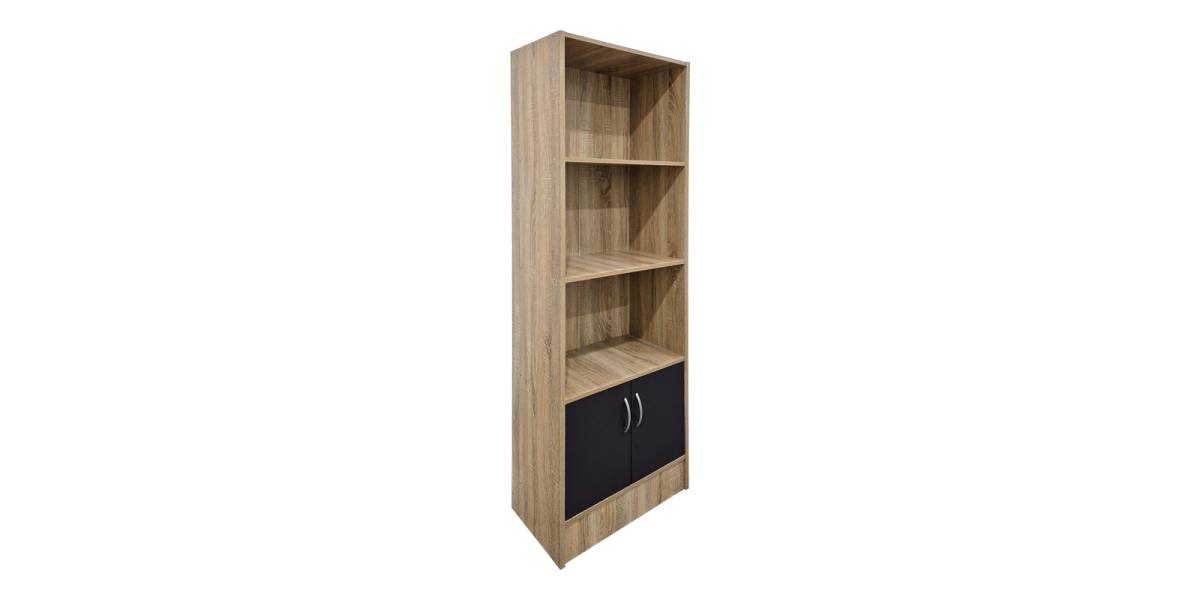 Βιβλιοθήκη Tekaro pakoworld sonoma-ανθρακί 57x33x180εκ