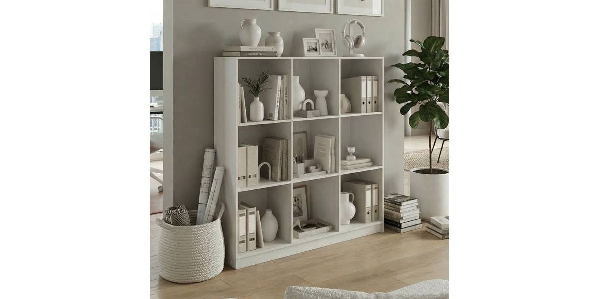 Βιβλιοθήκη Gridea pakoworld λευκό 119.5x30x121εκ