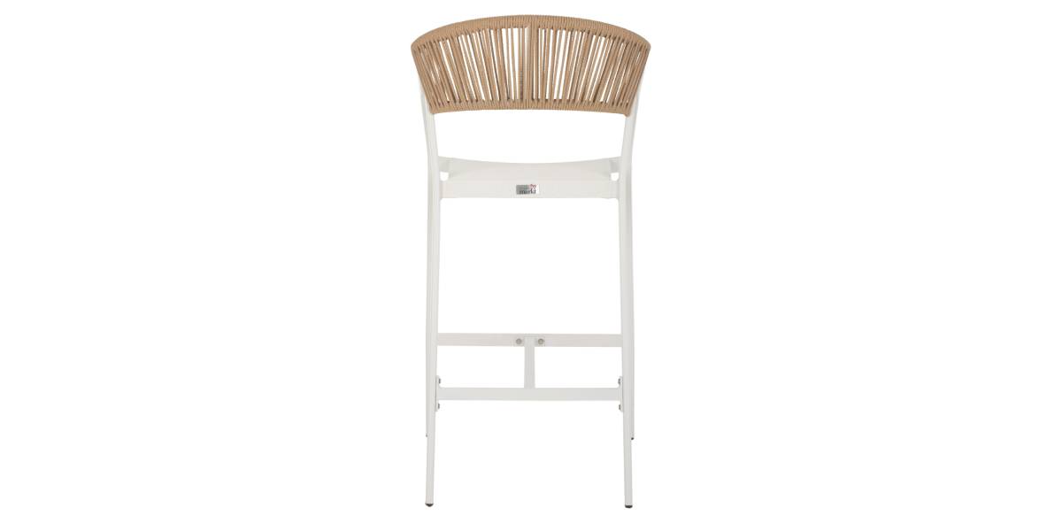 ΣΚΑΜΠΟ ΑΛΟΥΜΙΝΙΟΥ MIRI ΛΕΥΚΟ ΜΕ ΜΠΡΑΤΣΑ RATTAN & TEXTLINE 56x58x105Yεκ. HM5892.22
