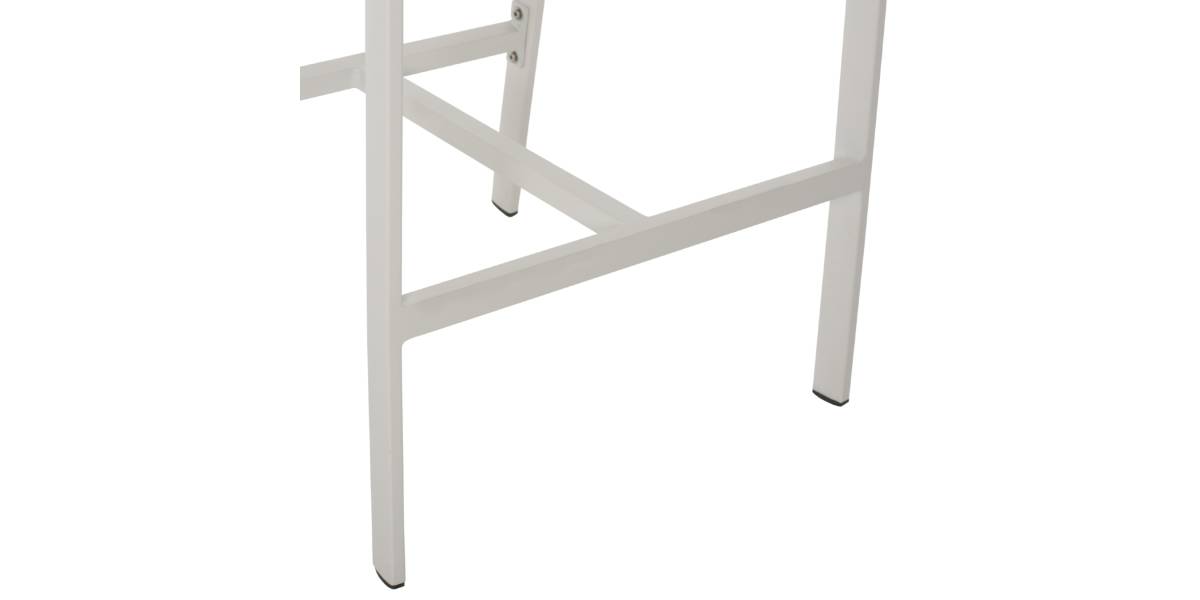 ΣΚΑΜΠΟ ΑΛΟΥΜΙΝΙΟΥ MIRI ΛΕΥΚΟ ΜΕ ΜΠΡΑΤΣΑ RATTAN & TEXTLINE 56x58x105Yεκ. HM5892.22