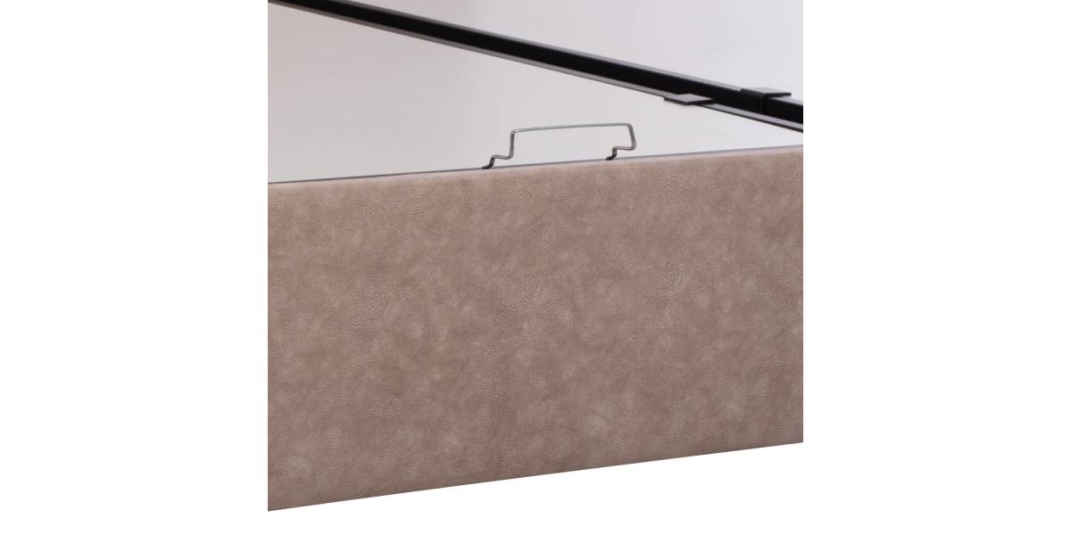 ΚΡΕΒΑΤΙ ΜΕ ΣΤΡΩΜΑ ΔΙΠΛΟ DOLORES HM21165 ΜΠΕΖ ΥΦΑΣΜΑ & ΑΠΟΘ.ΧΩΡΟΣ-ΓΙΑ 160x200εκ.