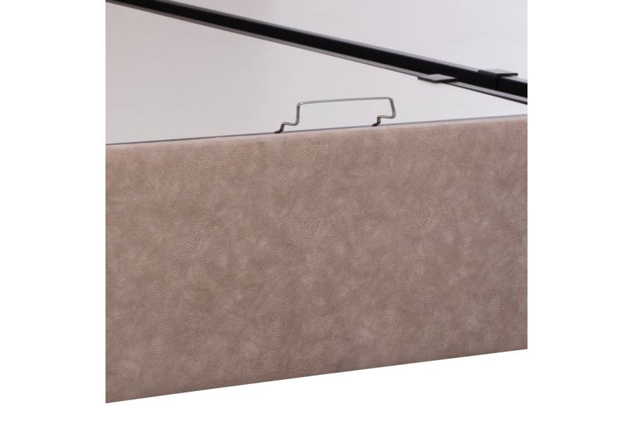 ΚΡΕΒΑΤΙ ΜΕ ΣΤΡΩΜΑ ΔΙΠΛΟ DOLORES HM21165 ΜΠΕΖ ΥΦΑΣΜΑ & ΑΠΟΘ.ΧΩΡΟΣ-ΓΙΑ 160x200εκ.