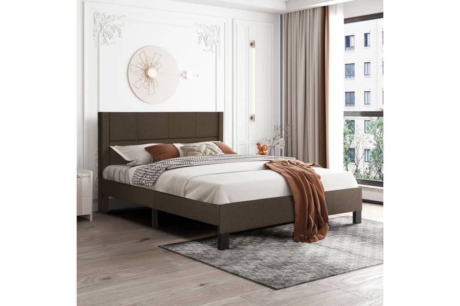 ΚΡΕΒΑΤΙ ΔΙΠΛΟ & ΣΤΡΩΜΑ TRILLOP HM21202.13 ΚΑΦΕ ΥΦΑΣΜΑ--ΓΙΑ 160x200εκ