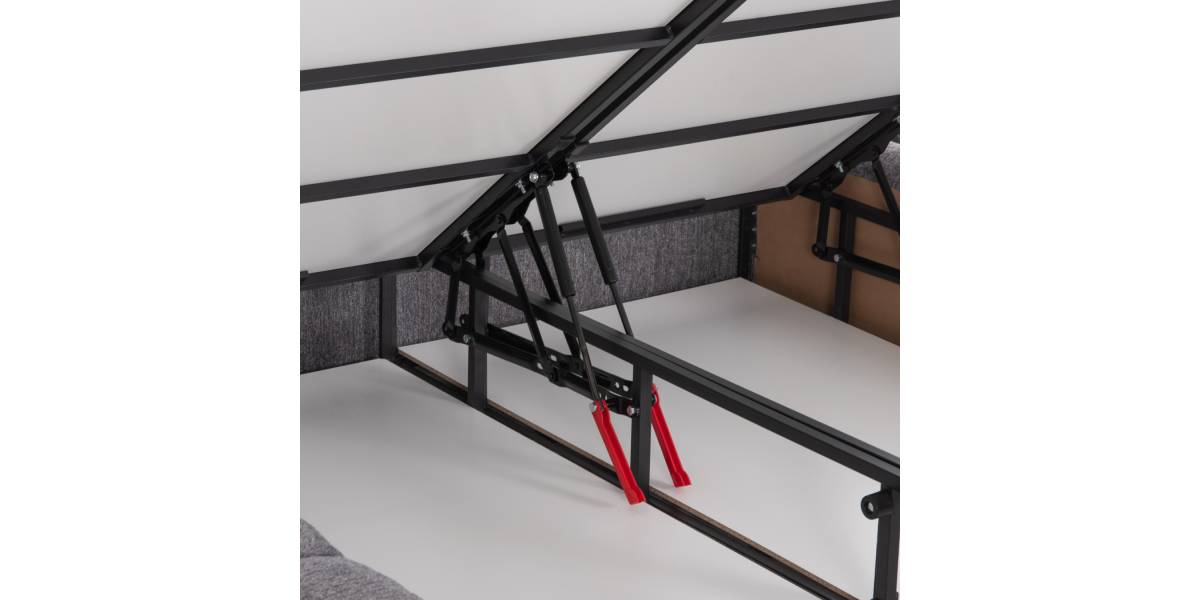 ΚΡΕΒΑΤΙ ΔΙΠΛΟ ΜΕ ΣΤΡΩΜΑ & ΑΠΟΘ.ΧΩΡΟ RAMON HM21168 ΓΚΡΙ ΜΠΟΥΚΛΕ--ΓΙΑ 160x200εκ