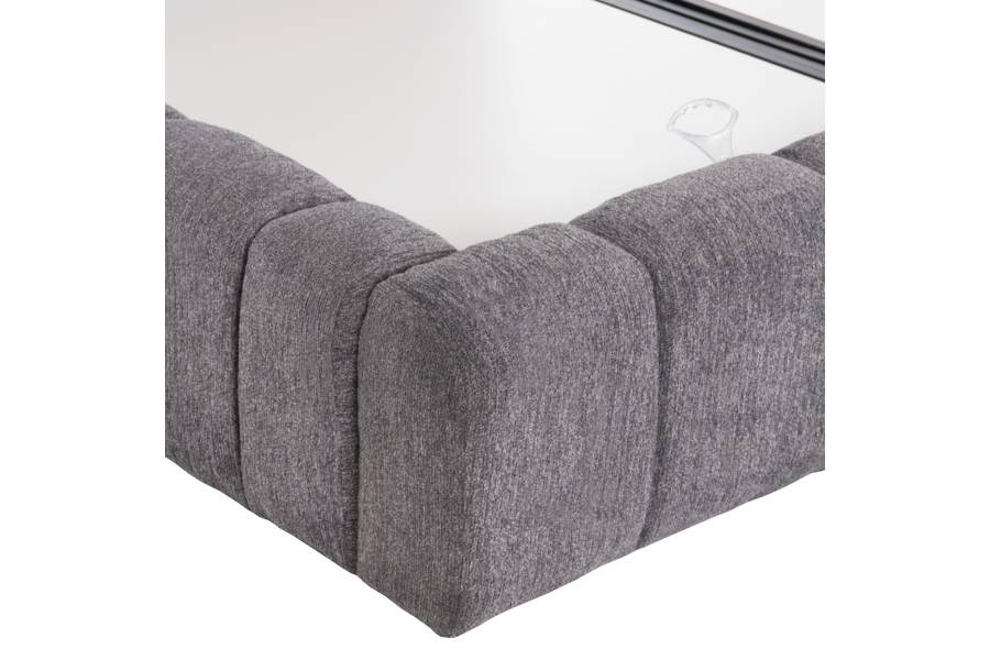 ΚΡΕΒΑΤΙ ΔΙΠΛΟ ΜΕ ΣΤΡΩΜΑ & ΑΠΟΘ.ΧΩΡΟ RAMON HM21168 ΓΚΡΙ ΜΠΟΥΚΛΕ--ΓΙΑ 160x200εκ