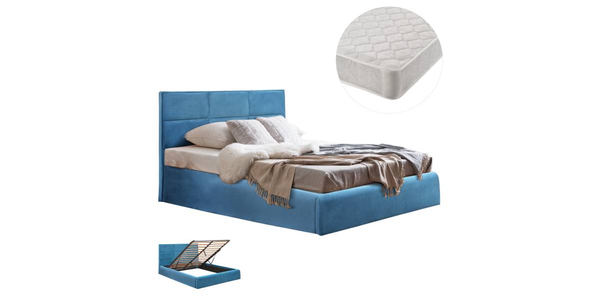 ΚΡΕΒΑΤΙ ΔΙΠΛΟ & ΣΤΡΩΜΑ BRILEY HM21272.04 ΠΕΤΡΟΛ ΒΕΛΟΥΔΟ ΜΕ ΑΠΟΘ.ΧΩΡΟ--ΓΙΑ 160x200εκ