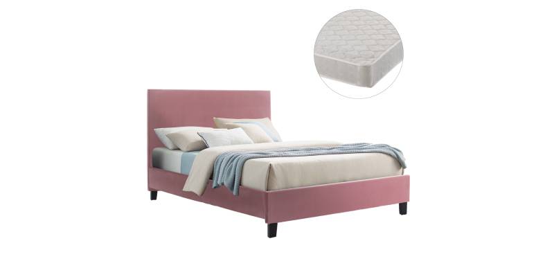 ΚΡΕΒΑΤΙ ΜΕ ΣΤΡΩΜΑ BECCA HM21283.05 ΣΑΠΙΟ ΜΗΛΟ ΒΕΛΟΥΔΟ--ΓΙΑ 150x200εκ