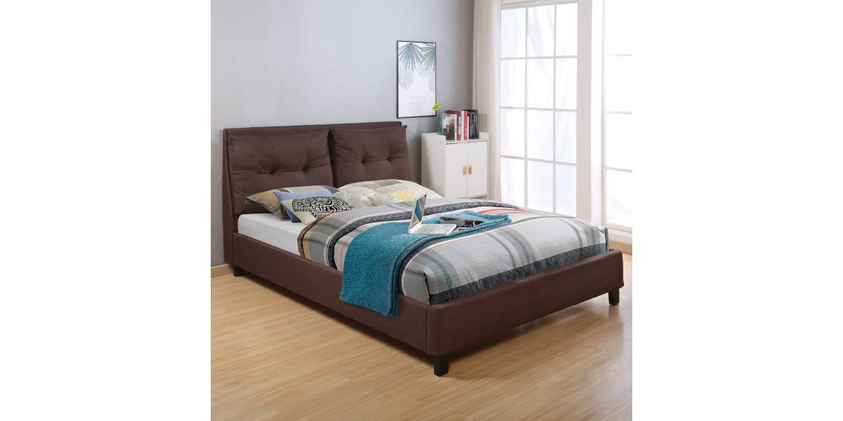 ΚΡΕΒΑΤΙ ΜΕ ΣΤΡΩΜΑ BILLIE HM21284.01 ΚΑΦΕ ΥΦΑΣΜΑ--ΓΙΑ 160x200εκ
