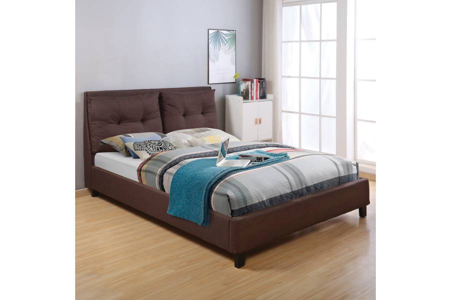 ΚΡΕΒΑΤΙ ΜΕ ΣΤΡΩΜΑ BILLIE HM21284.01 ΚΑΦΕ ΥΦΑΣΜΑ--ΓΙΑ 160x200εκ
