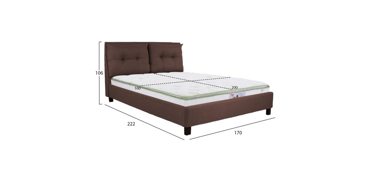 ΚΡΕΒΑΤΙ ΜΕ ΣΤΡΩΜΑ BILLIE HM21284.01 ΚΑΦΕ ΥΦΑΣΜΑ--ΓΙΑ 160x200εκ