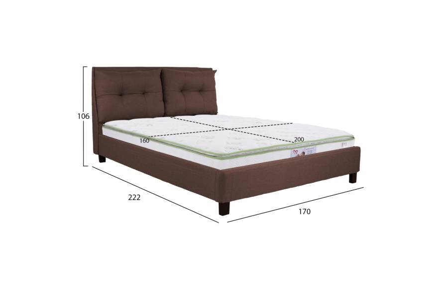 ΚΡΕΒΑΤΙ ΜΕ ΣΤΡΩΜΑ BILLIE HM21284.01 ΚΑΦΕ ΥΦΑΣΜΑ--ΓΙΑ 160x200εκ