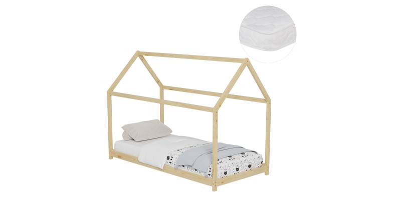 ΚΡΕΒΑΤΙ ΠΑΙΔΙΚΟ ΜΕ ΣΤΡΩΜΑ PEPE HM21302 ΞΥΛΟ ΠΕΥΚΟΥ ΣΕ ΦΥΣΙΚΟ--ΣΤΡΩΜΑ 90x190εκ