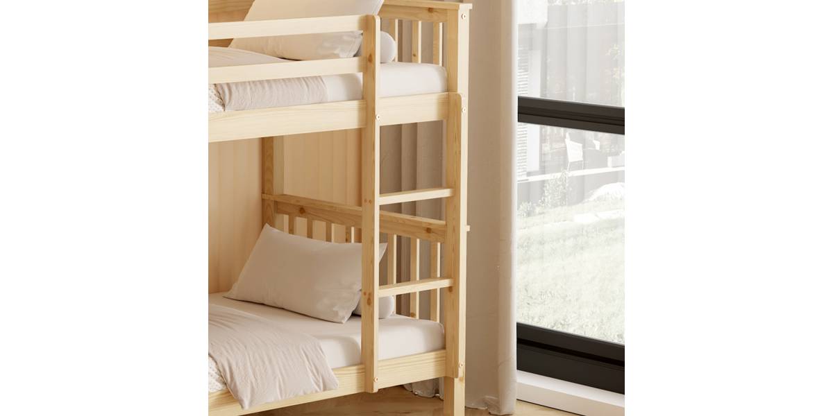 ΚΟΥΚΕΤΑ ΠΑΙΔΙΚΗ ΜΕ 2 ΣΤΡΩΜΑΤΑ LANTAI HM21307 ΞΥΛΟ ΠΕΥΚΟΥ ΦΥΣΙΚΟ--ΣΤΡΩΜΑΤΑ 90x190εκ