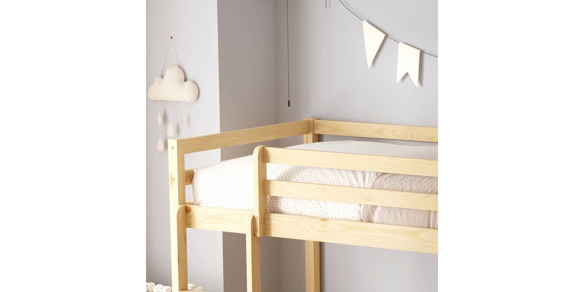 ΚΟΥΚΕΤΑ ΠΑΙΔΙΚΗ ΜΕ ΠΑΡΚΑΚΙ PLAYKID HM21312 ΞΥΛΟ ΠΕΥΚΟΥ ΦΥΣΙΚΟ--ME ΣΤΡΩΜΑ 90x190εκ