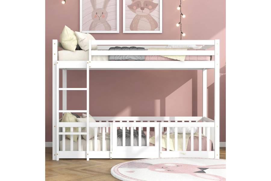 ΚΟΥΚΕΤΑ ΠΑΙΔΙΚΗ ΜΕ ΠΑΡΚΑΚΙ PLAYKID HM21312.01 ΞΥΛΟ ΠΕΥΚΟΥ ΛΕΥΚΟ--ME ΣΤΡΩΜΑ 90x190εκ