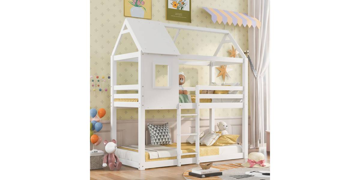 ΚΟΥΚΕΤΑ ΠΑΙΔΙΚΗ ΜΕ 2 ΣΤΡΩΜΑΤΑ HOOD HM21314.01 ΞΥΛΟ ΠΕΥΚΟΥ ΛΕΥΚΟ--ΣΤΡΩΜΑΤΑ 90x190εκ