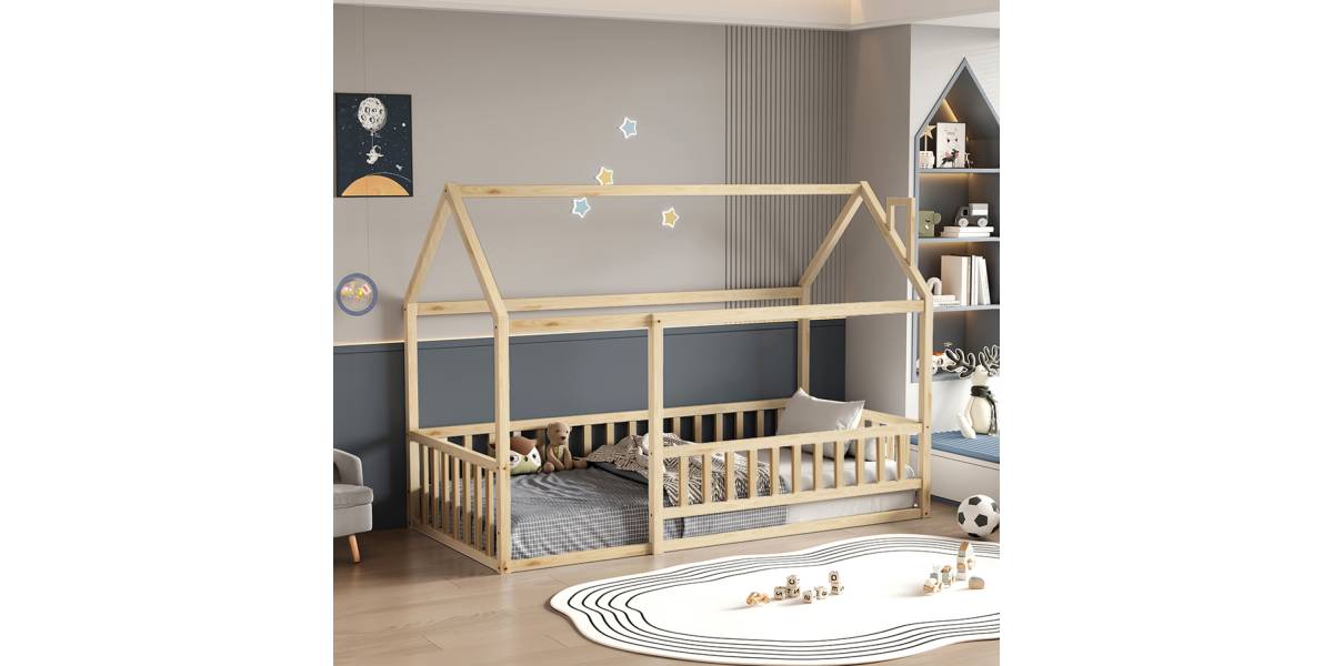 ΚΡΕΒΑΤΙ ΠΑΙΔΙΚΟ ΜΕ ΣΤΡΩΜΑ HOUSER HM21315 ΞΥΛΟ ΠΕΥΚΟΥ ΣΕ ΦΥΣΙΚΟ--ΣΤΡΩΜΑ 90x190εκ