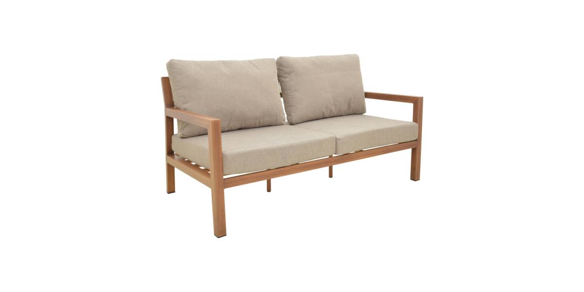 Σαλόνι κήπου Andasio pakoworld σετ 4τεμ αλουμίνιο κ σχοινί σε φυσική- μαξιλάρια σε γκρι απόχρωση