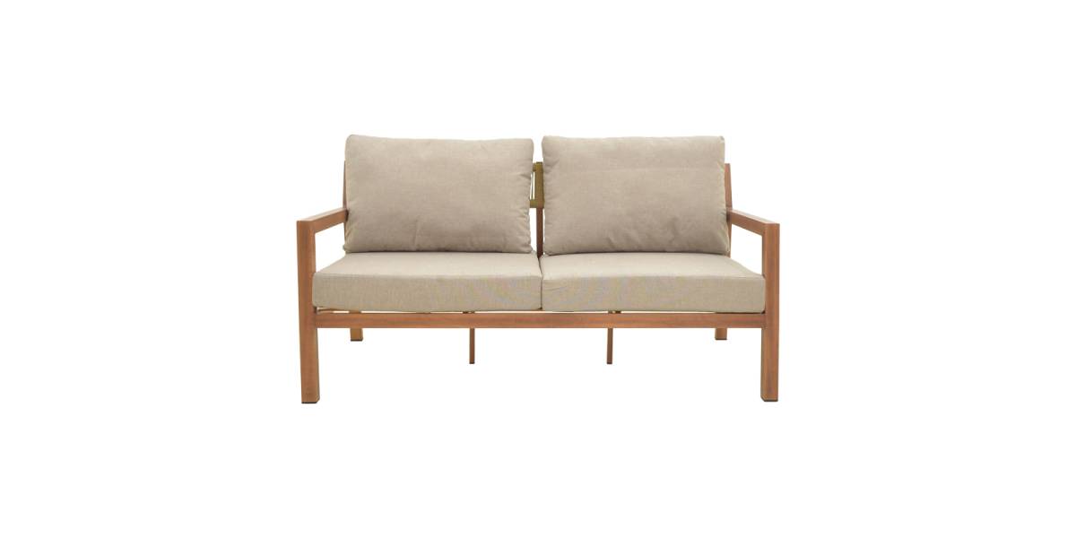 Σαλόνι κήπου Andasio pakoworld σετ 4τεμ αλουμίνιο κ σχοινί σε φυσική- μαξιλάρια σε γκρι απόχρωση