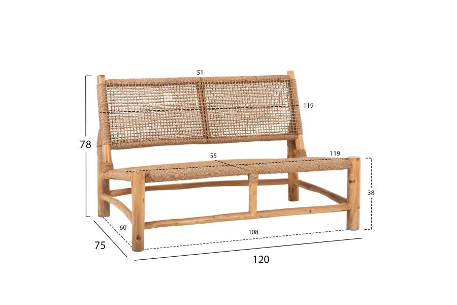 ΣΑΛΟΝΙ ΕΞΩΤ. ΧΩΡΟΥ 4ΤΜΧ LONDER HM11957 ΜΑΣΙΦ TEAK-ΣΥΝΘ.RATTAN-ΦΥΣΙΚΟ