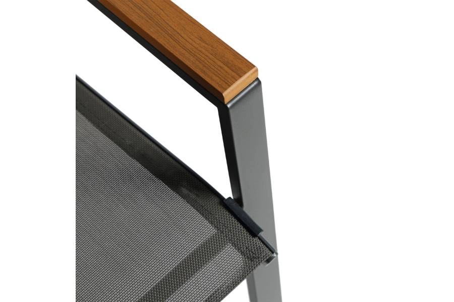 ΣΕΤ ΤΡΑΠΕΖΑΡΙΑΣ 3ΤΜΧ FIGO HM10730.01-- 2 ΚΑΡΕΚΛΕΣ & ΤΕΤΡΑΓΩΝΟ ΤΡΑΠΕΖΙ 60x60εκ ΓΚΡΙ