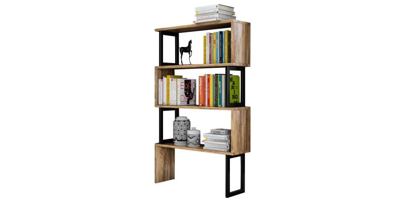 ΒΙΒΛΙΟΘΗΚΗ INGRID ΚΑΡΥΔΙ ΜΕ ΜΑΥΡΟ ΣΚΕΛΕΤΟ HM8867.01 80x22x128 εκ.