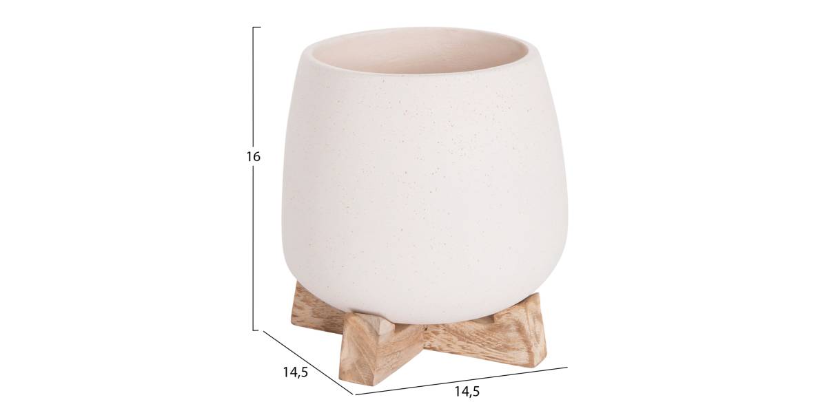 ΓΛΑΣΤΡΑ ΕΣ.ΧΩΡΟΥ FRELLO HM4674.02S ΛΕΥΚΟ FIBER CEMENT--TEAK ΒΑΣΗ 14,5x14,5x16Υεκ.