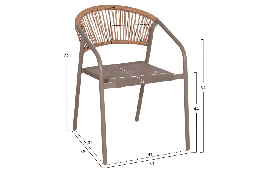 ΠΟΛΥΘΡΟΝΑ HOMAN HM6430.04 ΣΑΜΠΑΝΙ ΜΕΤΑΛΛΟ & TEXTILENE--ΜΠΕΖ P.E.RATTAN 53x58x75Υεκ