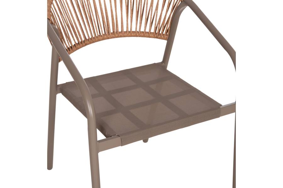 ΠΟΛΥΘΡΟΝΑ HOMAN HM6430.04 ΣΑΜΠΑΝΙ ΜΕΤΑΛΛΟ & TEXTILENE--ΜΠΕΖ P.E.RATTAN 53x58x75Υεκ
