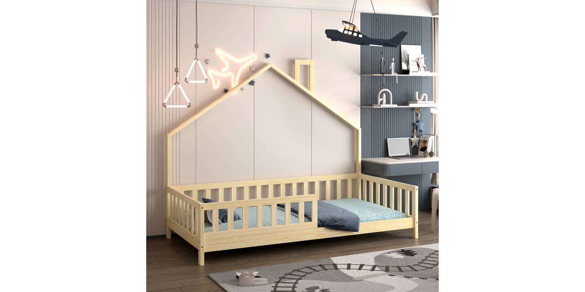 ΚΡΕΒΑΤΙ ΠΑΙΔΙΚΟ HOUSER HM740.01 τ.MONTESSORI ΞΥΛΟ ΠΕΥΚΟ ΦΥΣΙΚΟ--ΓΙΑ 190x90εκ