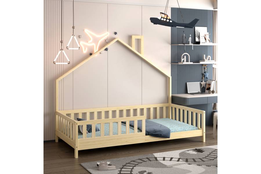 ΚΡΕΒΑΤΙ ΠΑΙΔΙΚΟ HOUSER HM740.01 τ.MONTESSORI ΞΥΛΟ ΠΕΥΚΟ ΦΥΣΙΚΟ--ΓΙΑ 190x90εκ