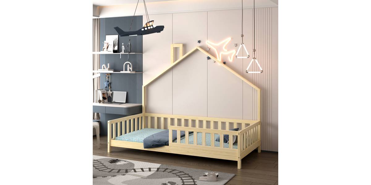 ΚΡΕΒΑΤΙ ΠΑΙΔΙΚΟ HOUSER HM740.01 τ.MONTESSORI ΞΥΛΟ ΠΕΥΚΟ ΦΥΣΙΚΟ--ΓΙΑ 190x90εκ